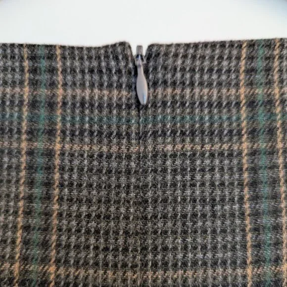 Plaid Wool Blend Laura Ashley Sleeveless Dress Fully Lined Pockets UK 16 - Picture 6 of 11